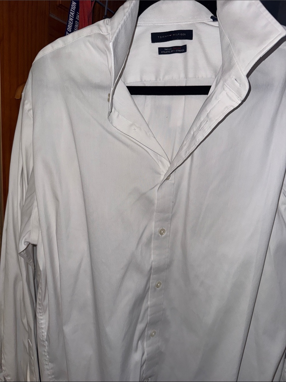 Tommy Hilfiger Men's THFLEX Collar White Button-Up Dress Shirt